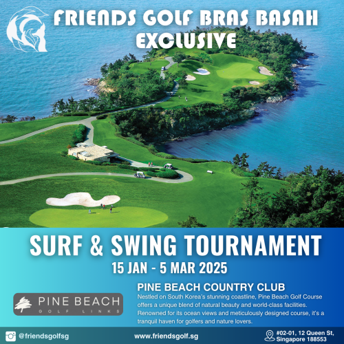 Join the Friends Golf Surf and Swing Tournament at Friends Golf Golf Simulator in Singapore! Compete on a championship 18-hole course, win exciting prizes, and network with fellow golfers. Open to all skill levels. Secure your spot today!