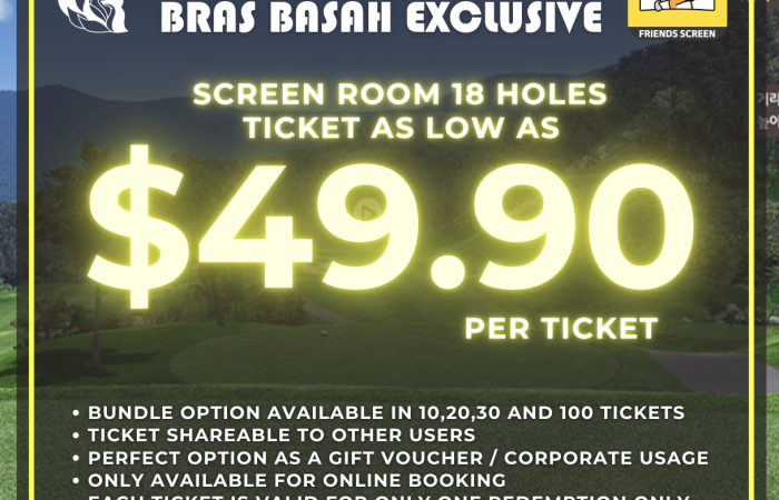 Experience 18 holes at Friends Golf Bras Basah from just $49.90 per ticket. Bundle options are available for larger purchases. Tickets are transferable and ideal for gifting or corporate use. Online booking only.
